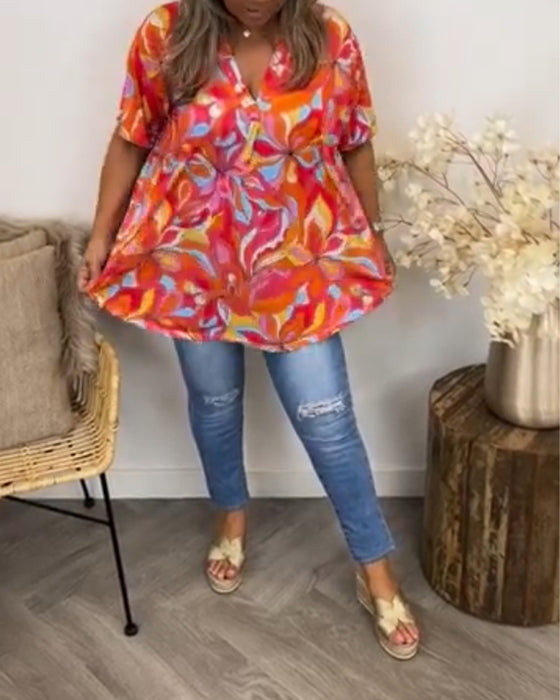 T-shirt med V-ringning