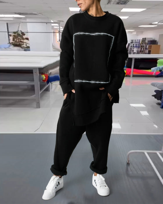 Avslappnad Moderiktig Lös Och Bekväm Kostym