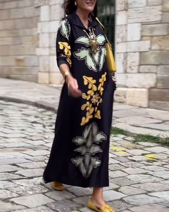 Modeklänning med lapeltryck