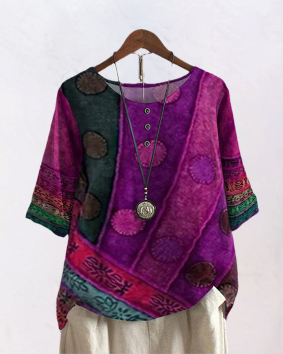 Avslappnad topp med halv ärm