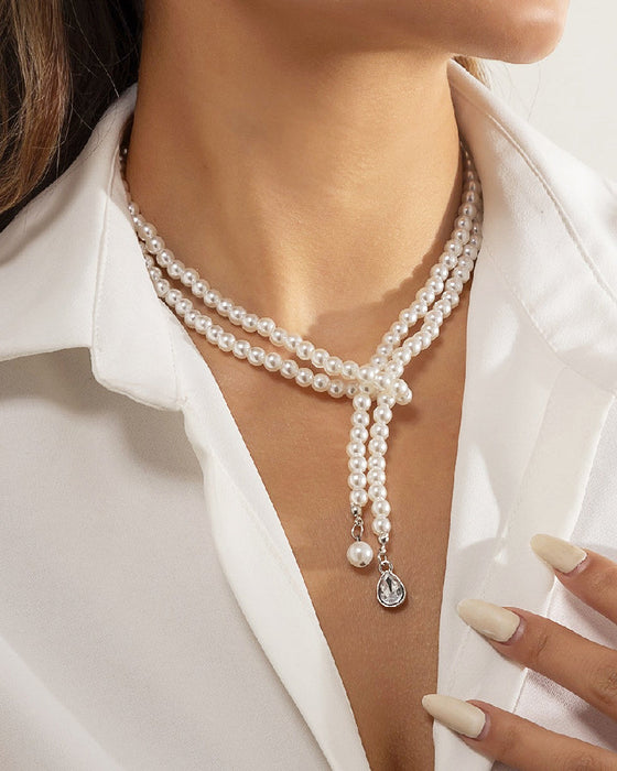 Årgång Pärla Släppa halsband