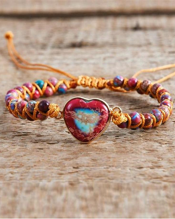 Passionerat Hjärtarmband med Jaspissten