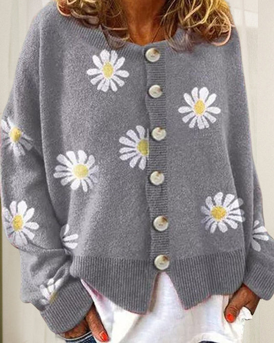 Lös daisy knit cardigan