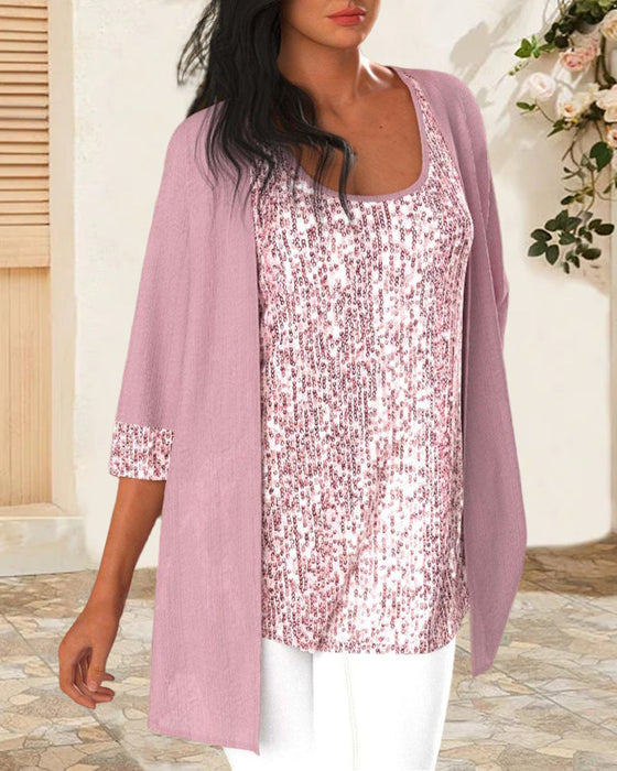 Linnekofta med paljetter