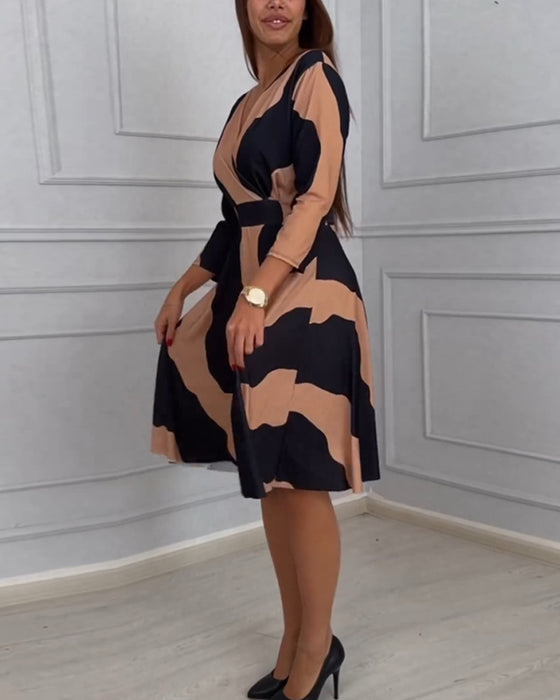 Vintage A-linje klänning med tryck