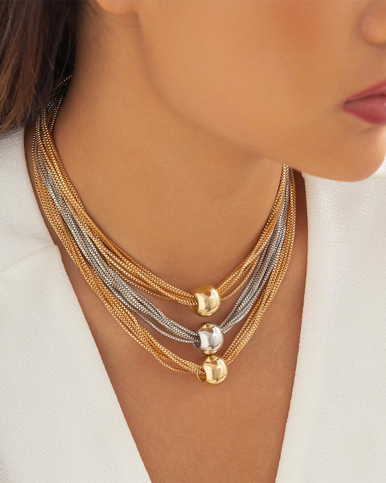 Stapelbart geometriskt halsband/armband med kedja i lager