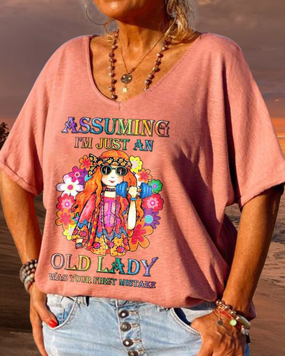 V-ringad kortärmad t-shirt