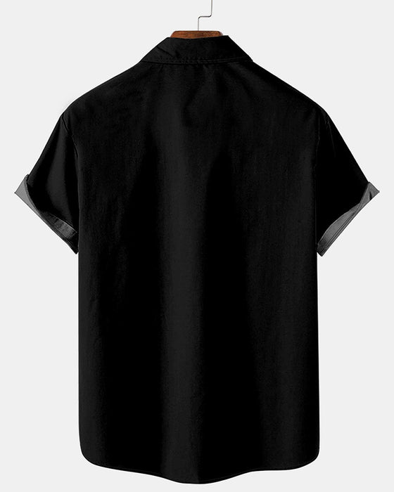 Musikaliskt gitarrtryck hawaiiansk skjorta för män