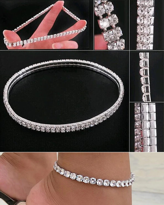 Fotlänk med flerskikts ankel i stretchkristall