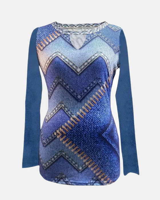 Vågig blus för kvinnor