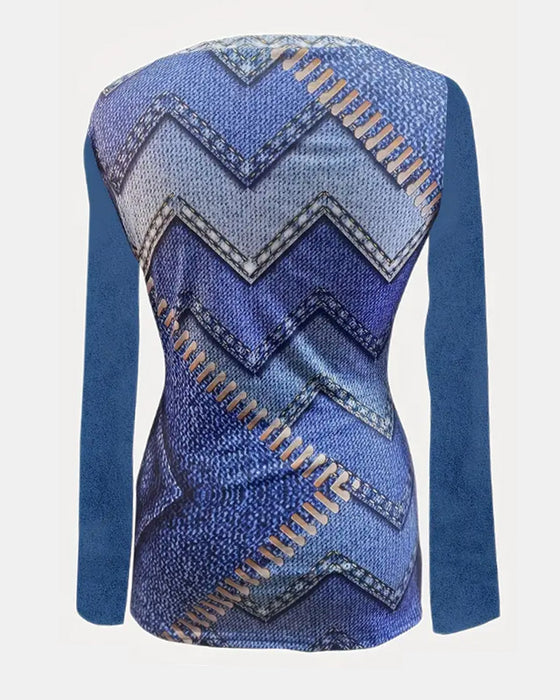 Vågig blus för kvinnor