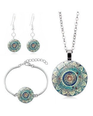 Datura blommor halsband-set