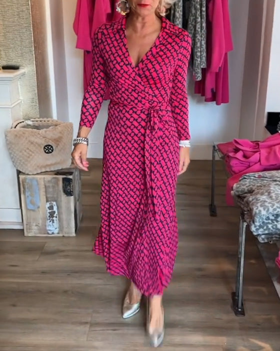 Elegant V-ringad Maxiklänning