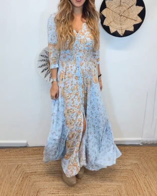 Elegant lång klänning för pendlare för kvinnor