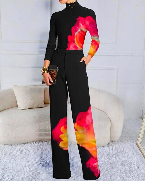 Skinny T-shirt med hög hals