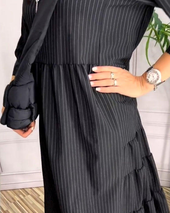 Enkel urkärnad klänning med rund hals