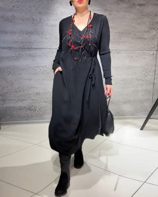 Enfärgad Klänningar med knytband