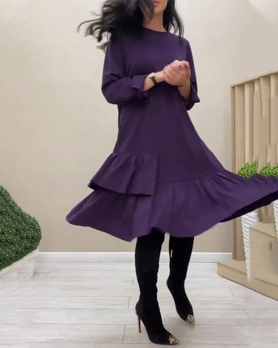 Knälång Klänning med volanger