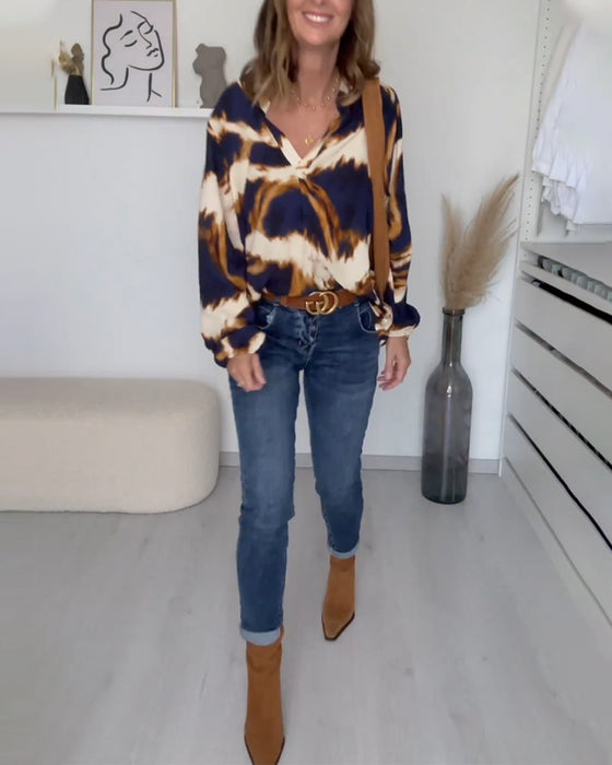 V-ringad avslappnad topp