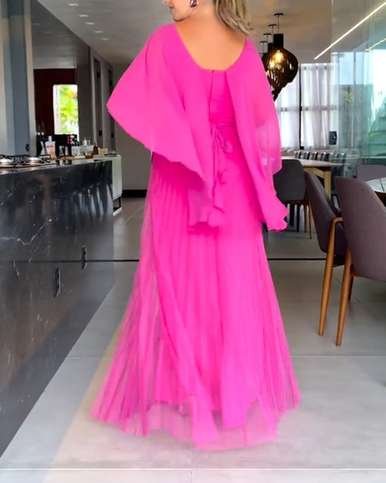 A-formad maxiklänning med rund halsringning