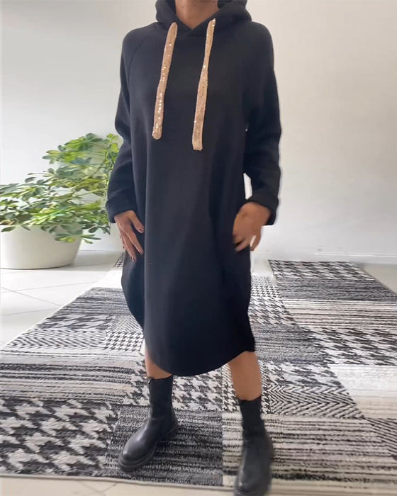 Enfärgad Avslappnad huvklänning