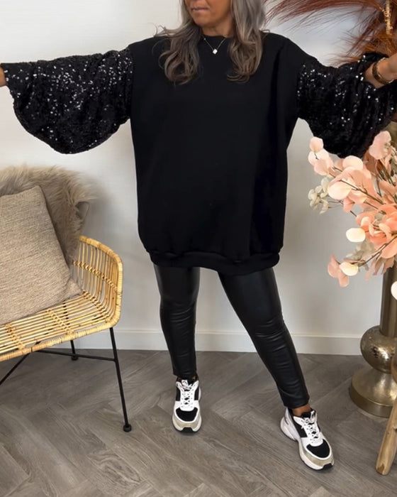 Tröjor med solida färger och skarvning