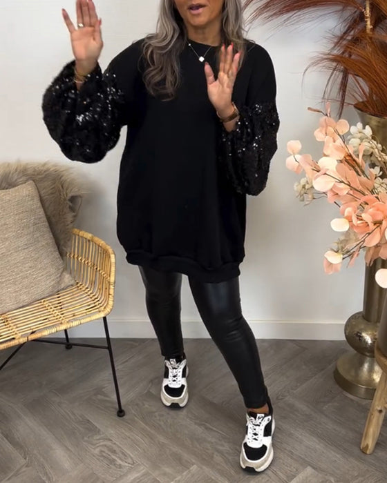 Tröjor med solida färger och skarvning