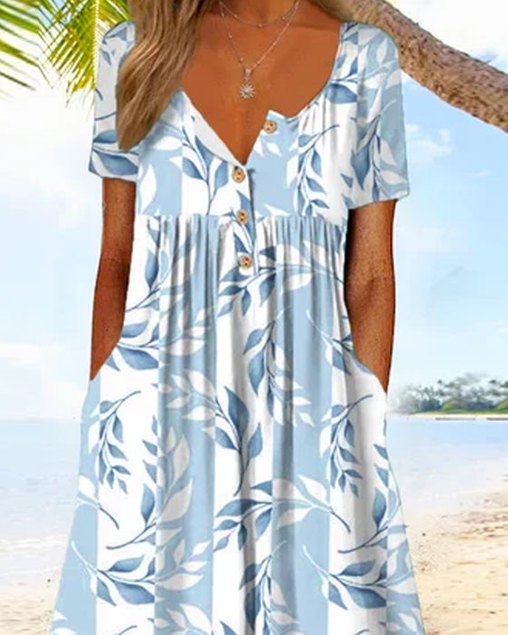 Klänning med smal passform och korta ärmar