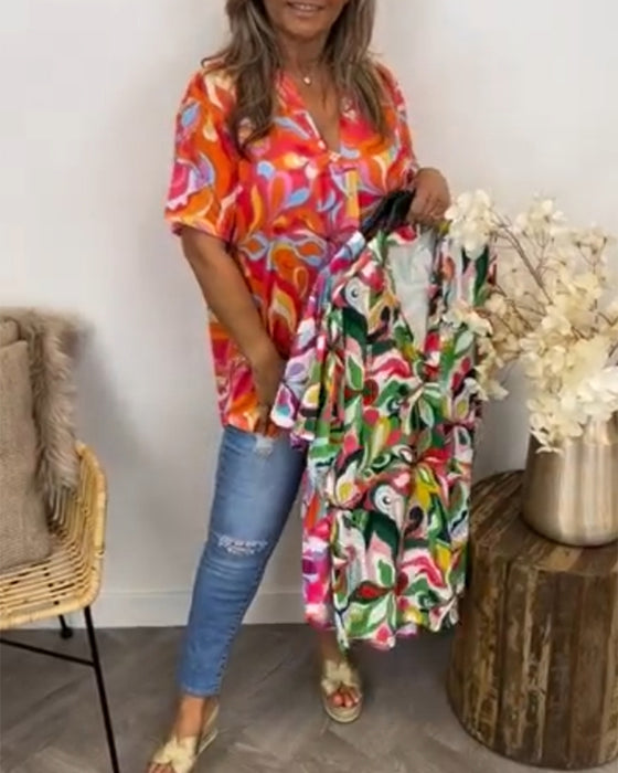 T-shirt med V-ringning