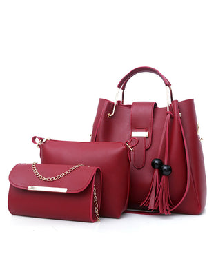 Handväska för dam axelväska 3 delar set